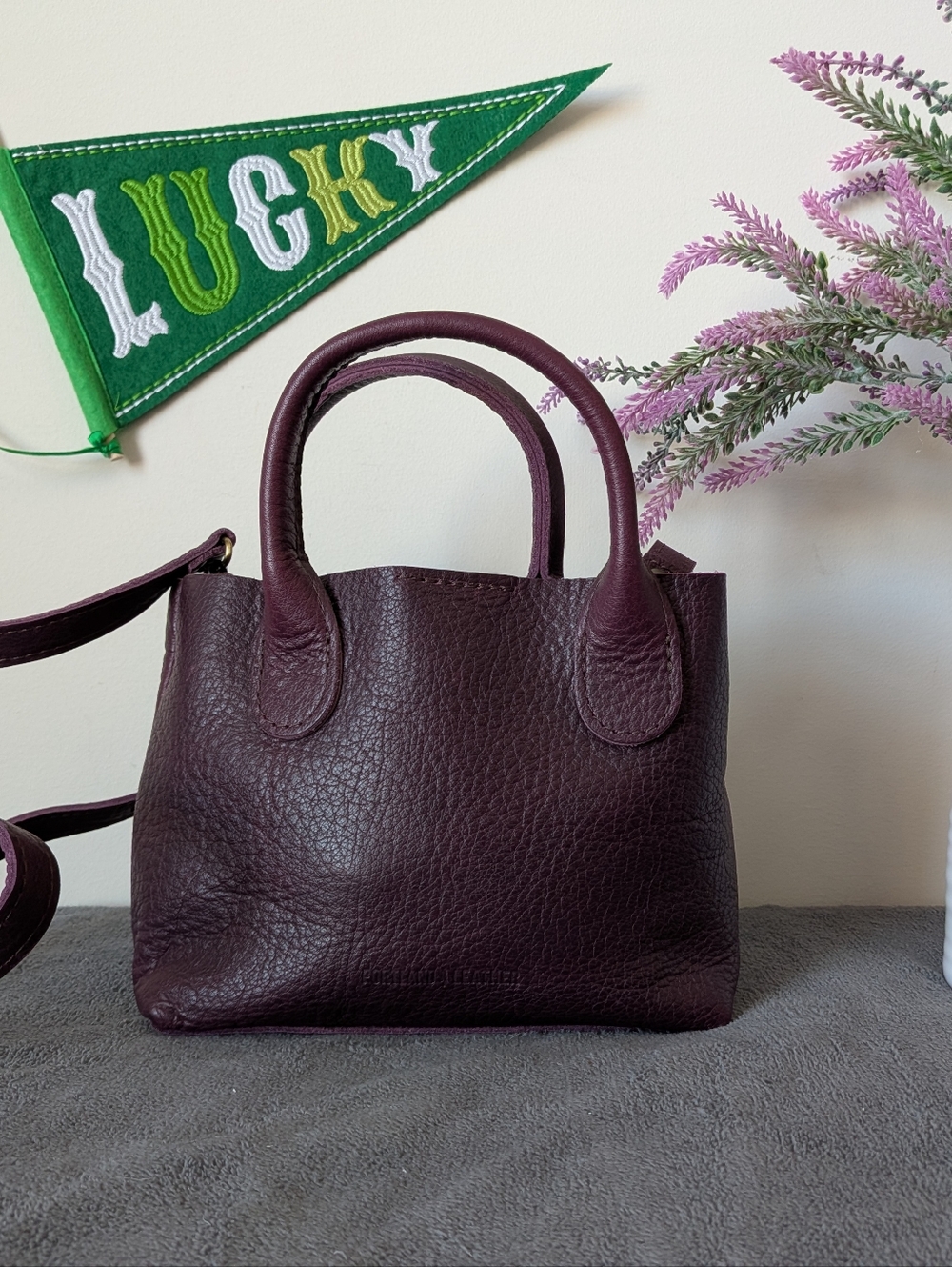 Portland Leather Goods Plum Raindrop Crossbody
